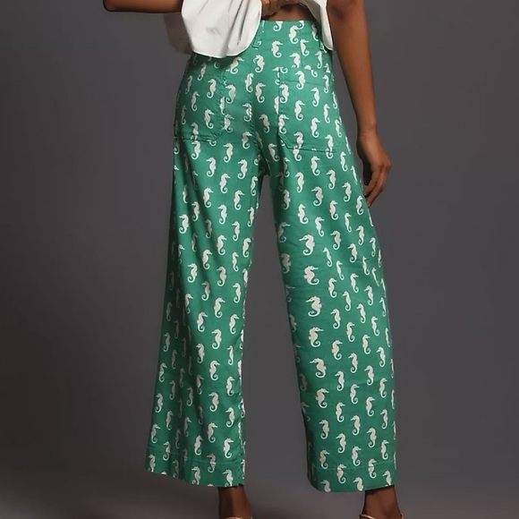 The Colette Cropped Seahorse Wide-Leg Pants by Maeve Linen Edition - Picture 2 of 4